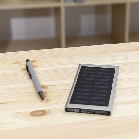 Powerbank Solar Leo-Silber-8000 mAh