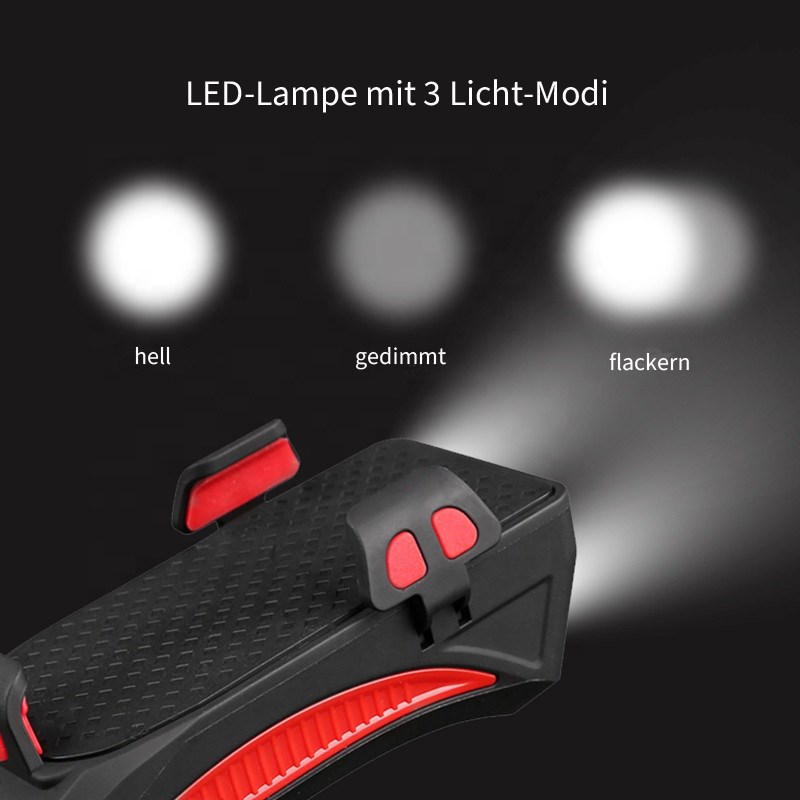 Powerbank mit LED-Licht "Power Bike Holder" rot