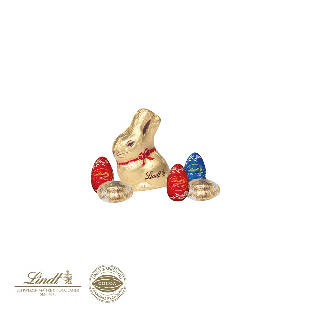 3D PRÄSENT CONTAINER OSTERN MIT SCHOKOLADENMISCHUNG VON LINDT