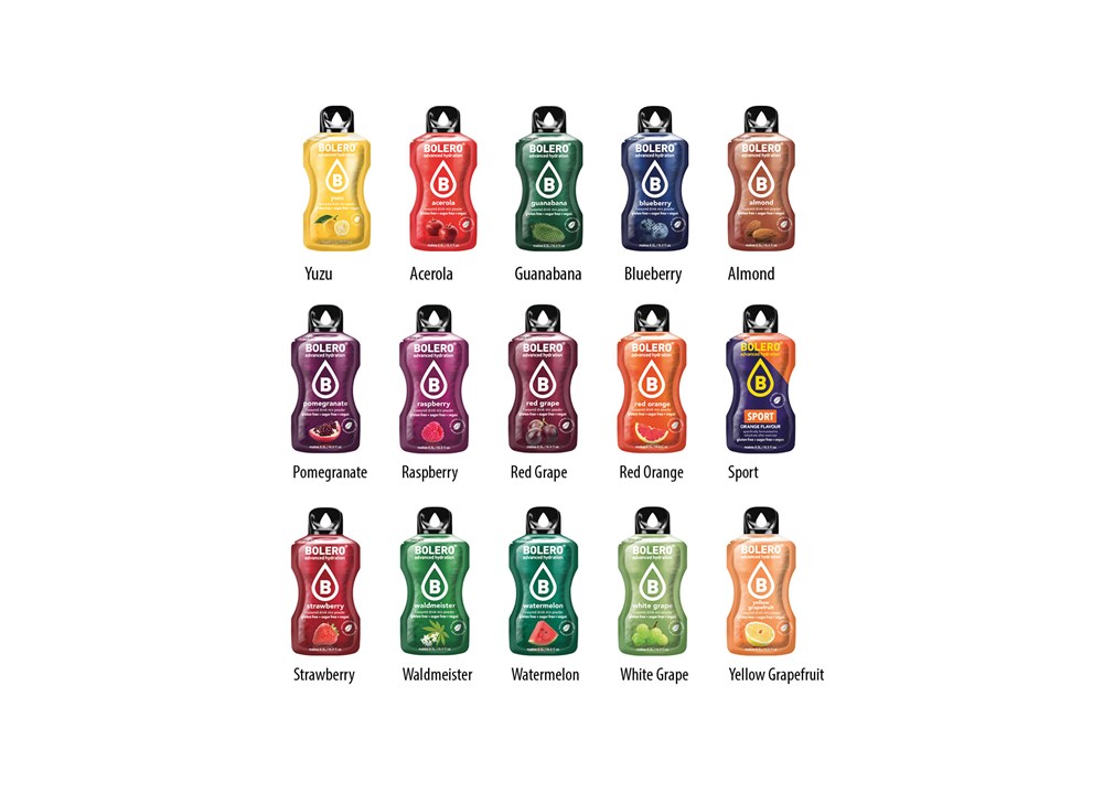 BOLERO Drinks Werbekarte 3 g  ,  Inhalt:  BOLERO zuckerfreies Getränkepulver