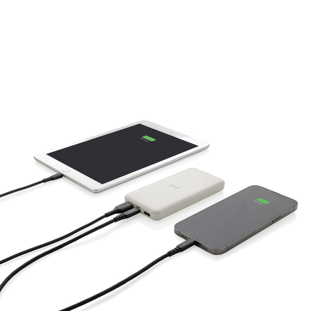 Wireless Powerbank aus RCS Standard recyceltem Kunststoff