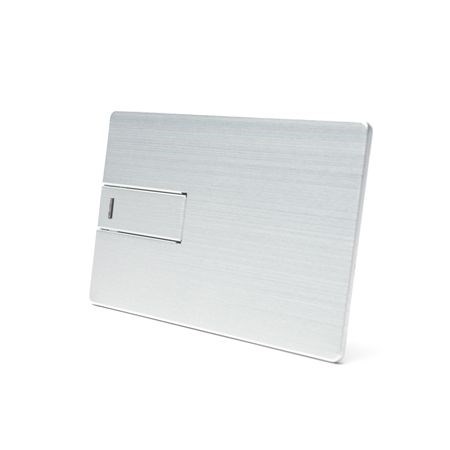 USB-Stick Basic Card Metall-Silber-512 MB