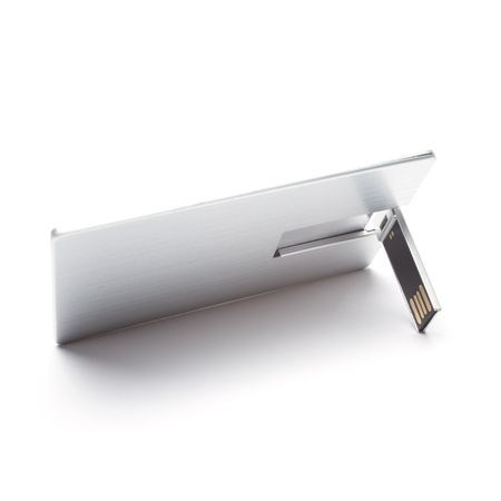 USB-Stick Basic Card Metall-Silber-512 MB