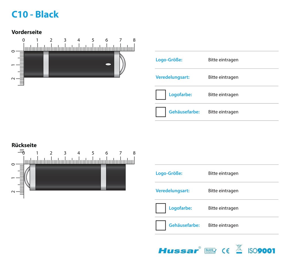USB-Stick C10 USB 3.0 Flash Disk  32 GB Schwarz glatt (glänzend)USB 3.0 Flash Disk 32 GB