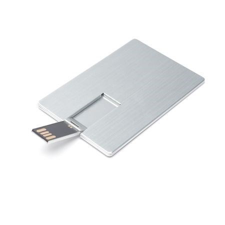 USB-Stick Basic Card Metall-Silber-512 MB