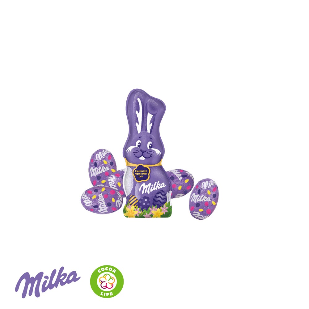 3D PRÄSENT CONTAINER OSTERN MIT SCHOKOLADENMISCHUNG VON MILKA